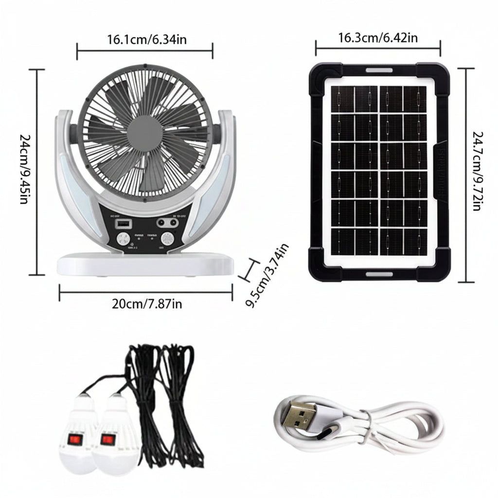 Solar Powered Multifunctional Fan