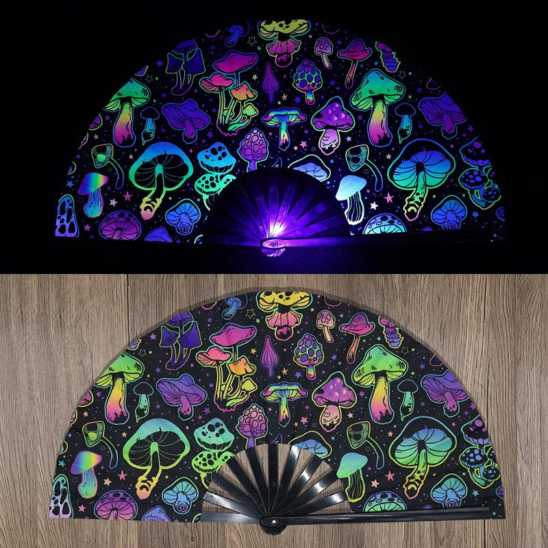 Glow In The Dark Mushroom Hand Fan