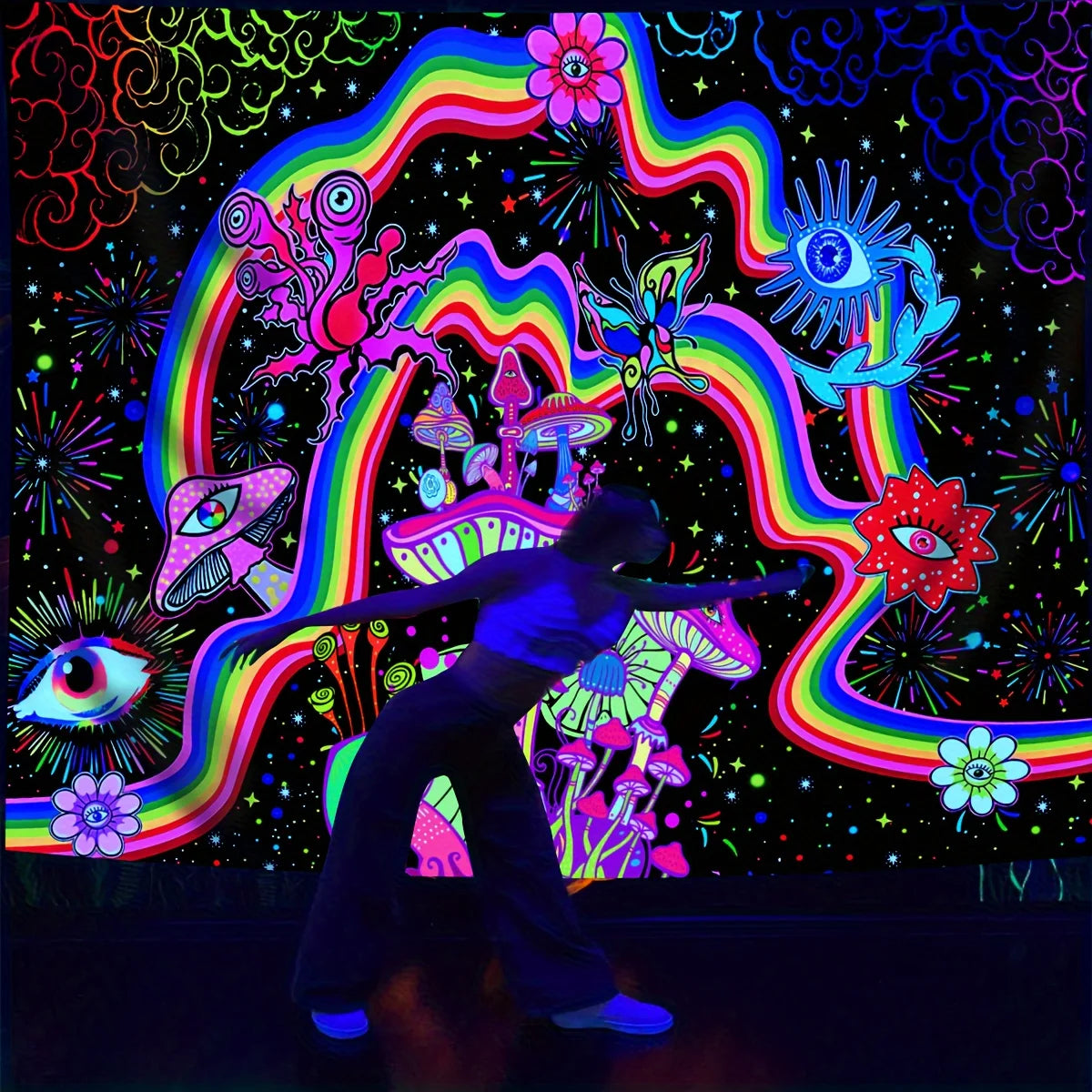 Psychedelic Forest Tapestry