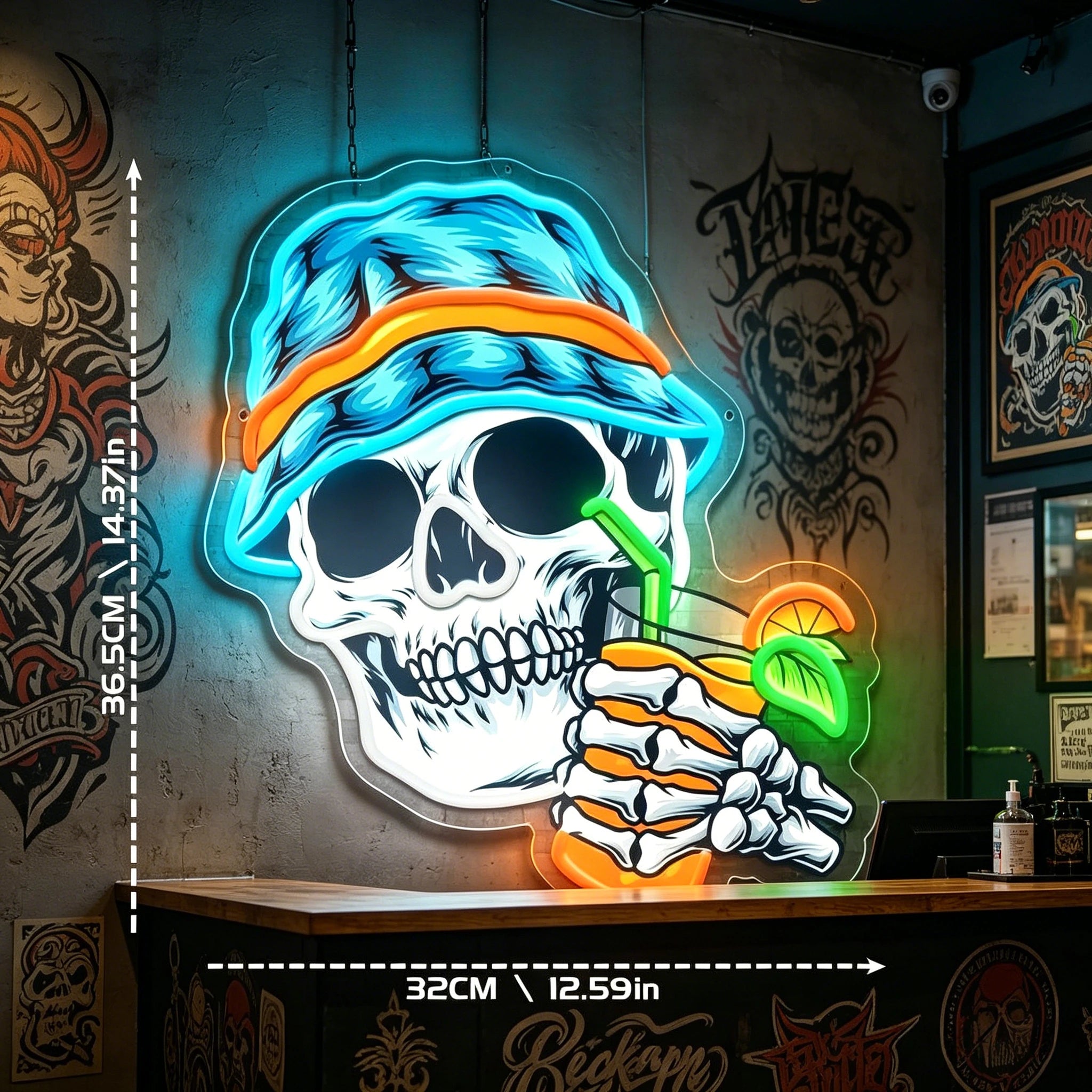 Summer Vibes Skull LED Neon Sign