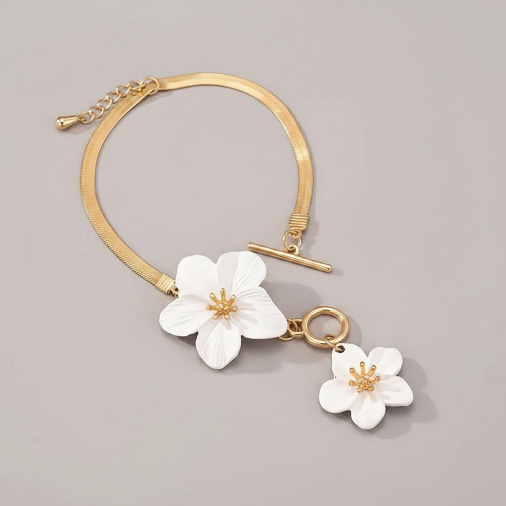 Chic Flower Pendant Anklet