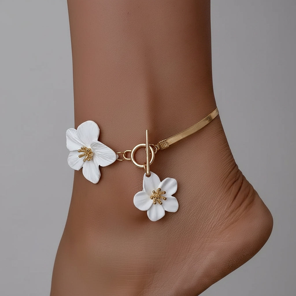 Chic Flower Pendant Anklet