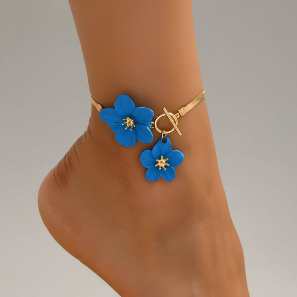 Chic Flower Pendant Anklet