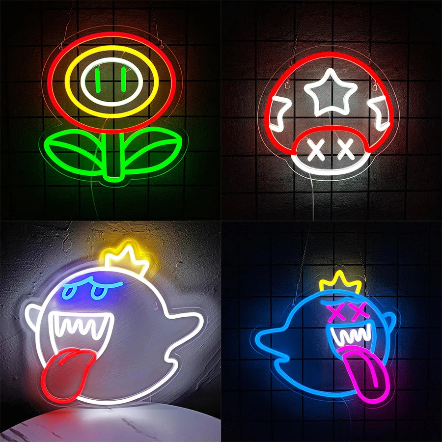 Mario Characters LED Neon Sign