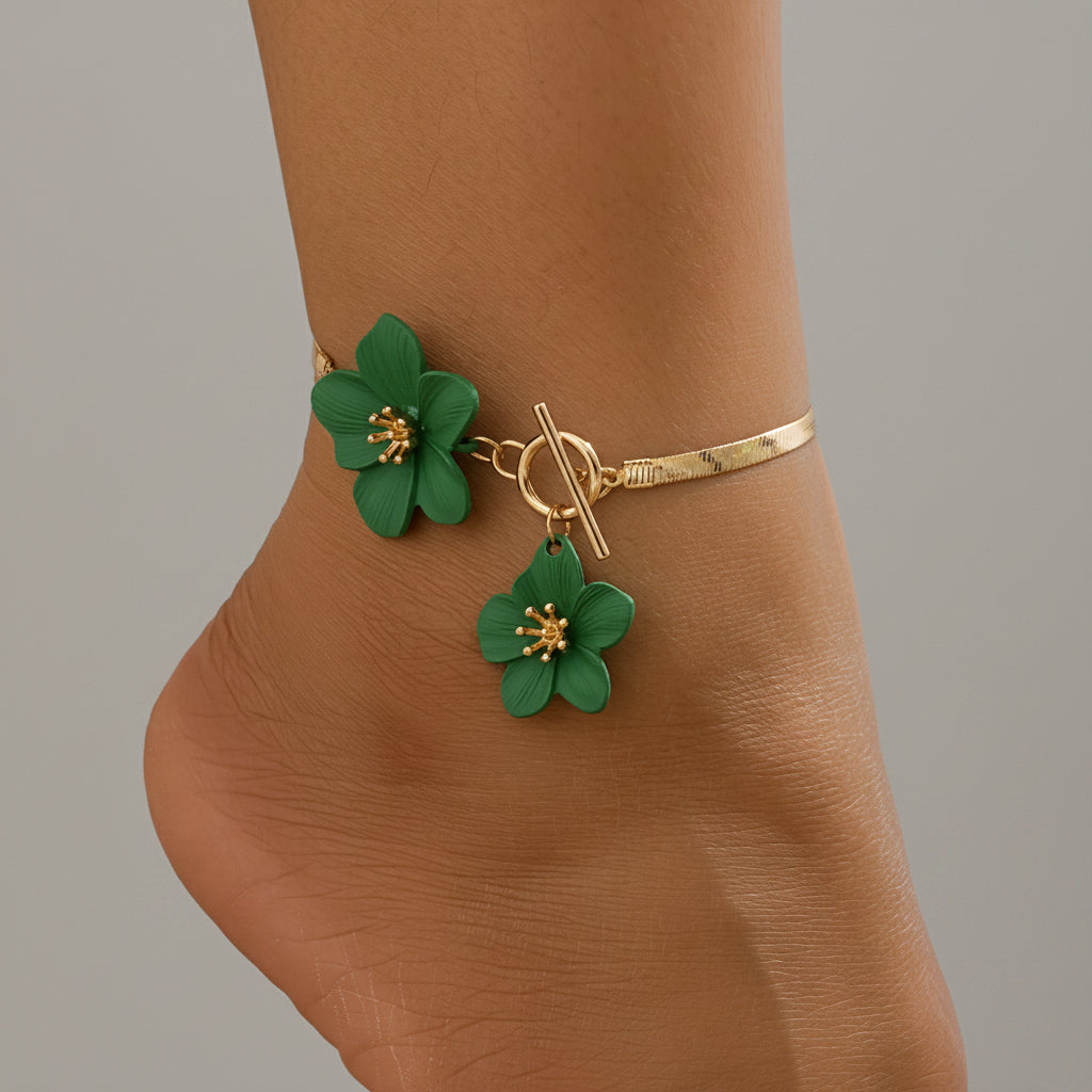 Chic Flower Pendant Anklet