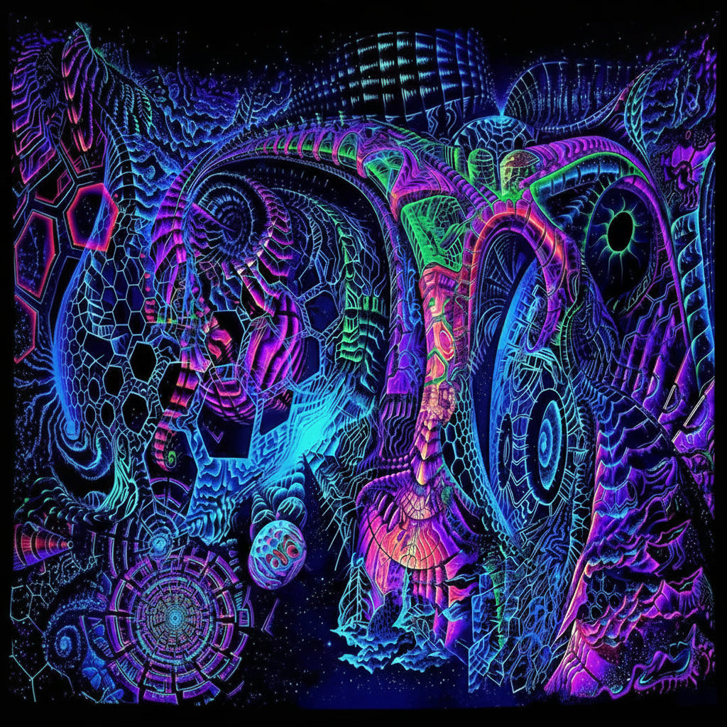 Psychedelic UV Tapestry