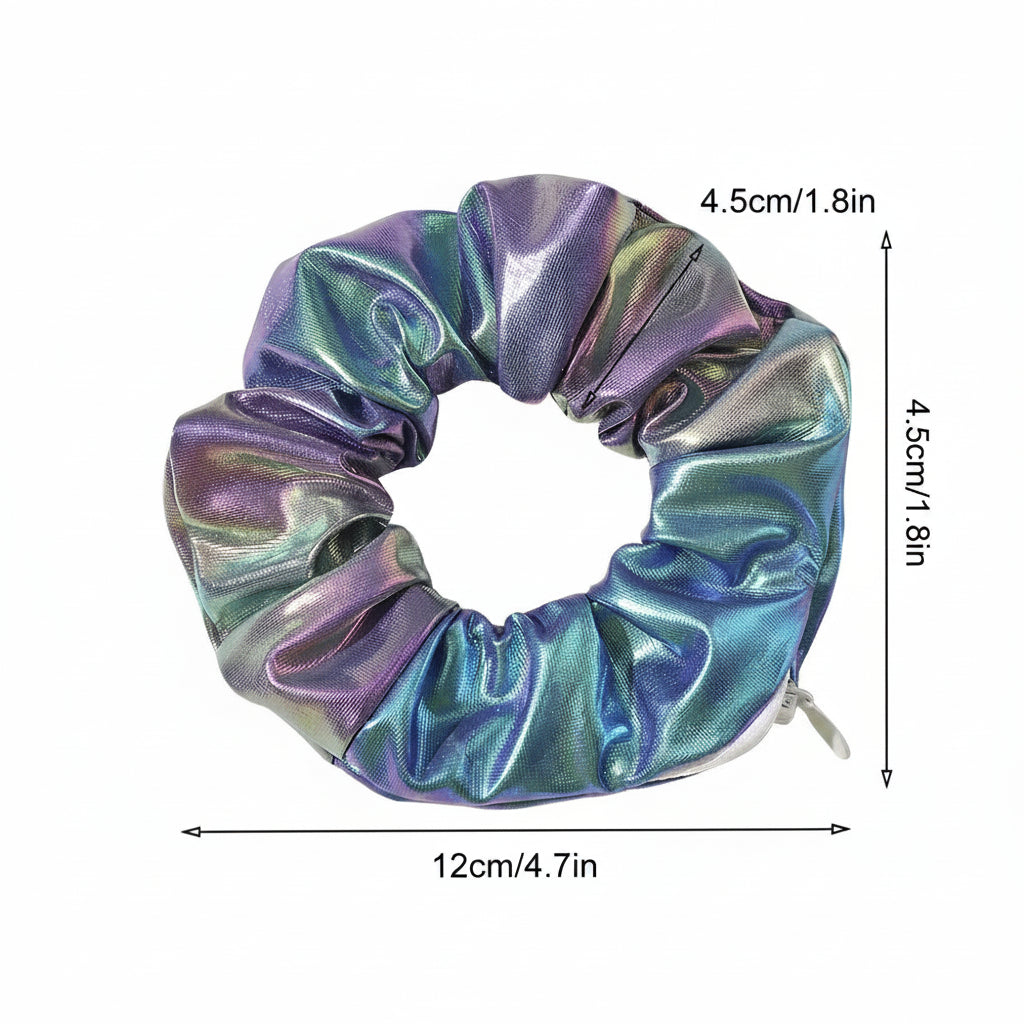 Hidden Compartment Metallic Scrunchies