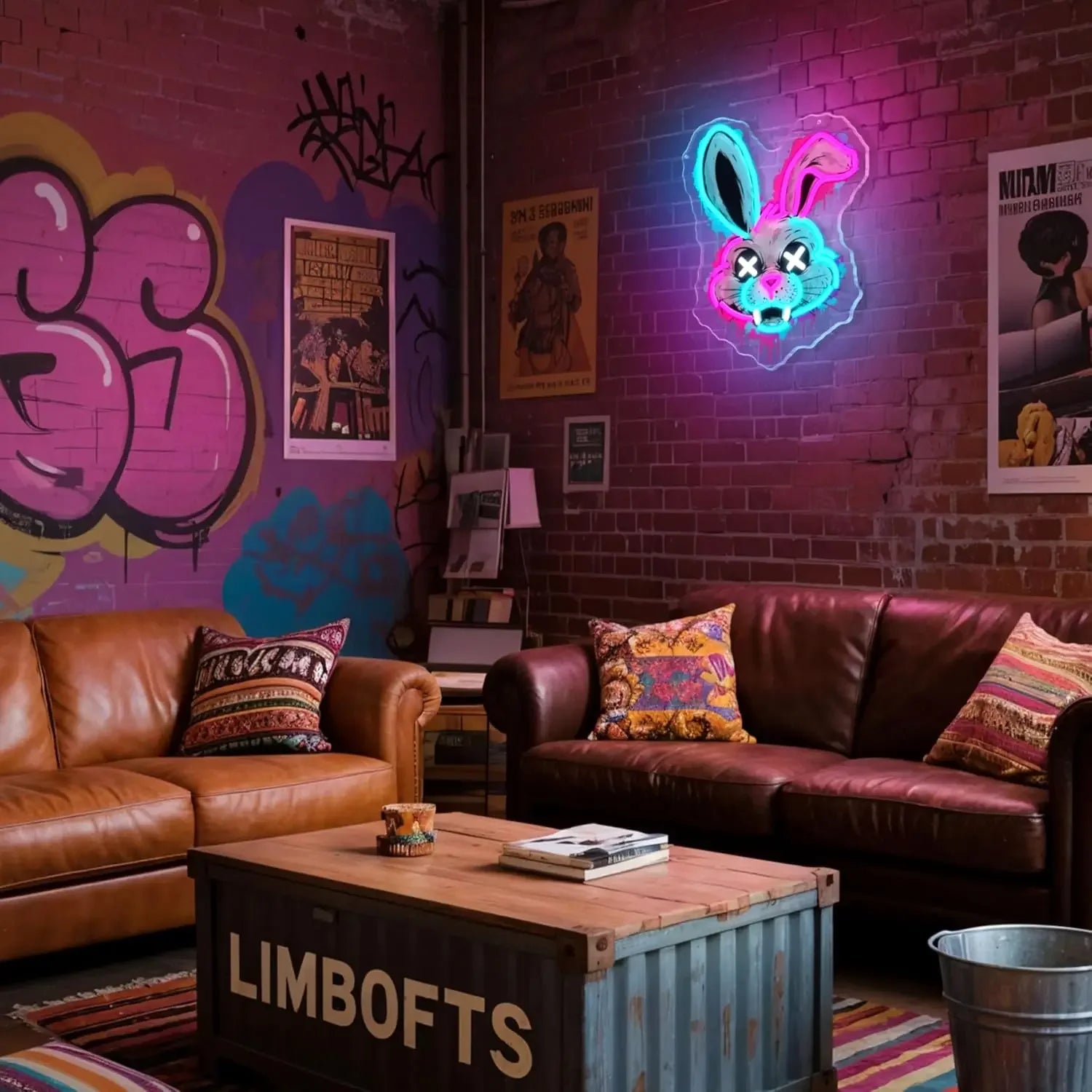Psycho Bunny Dimmable LED Neon Sign
