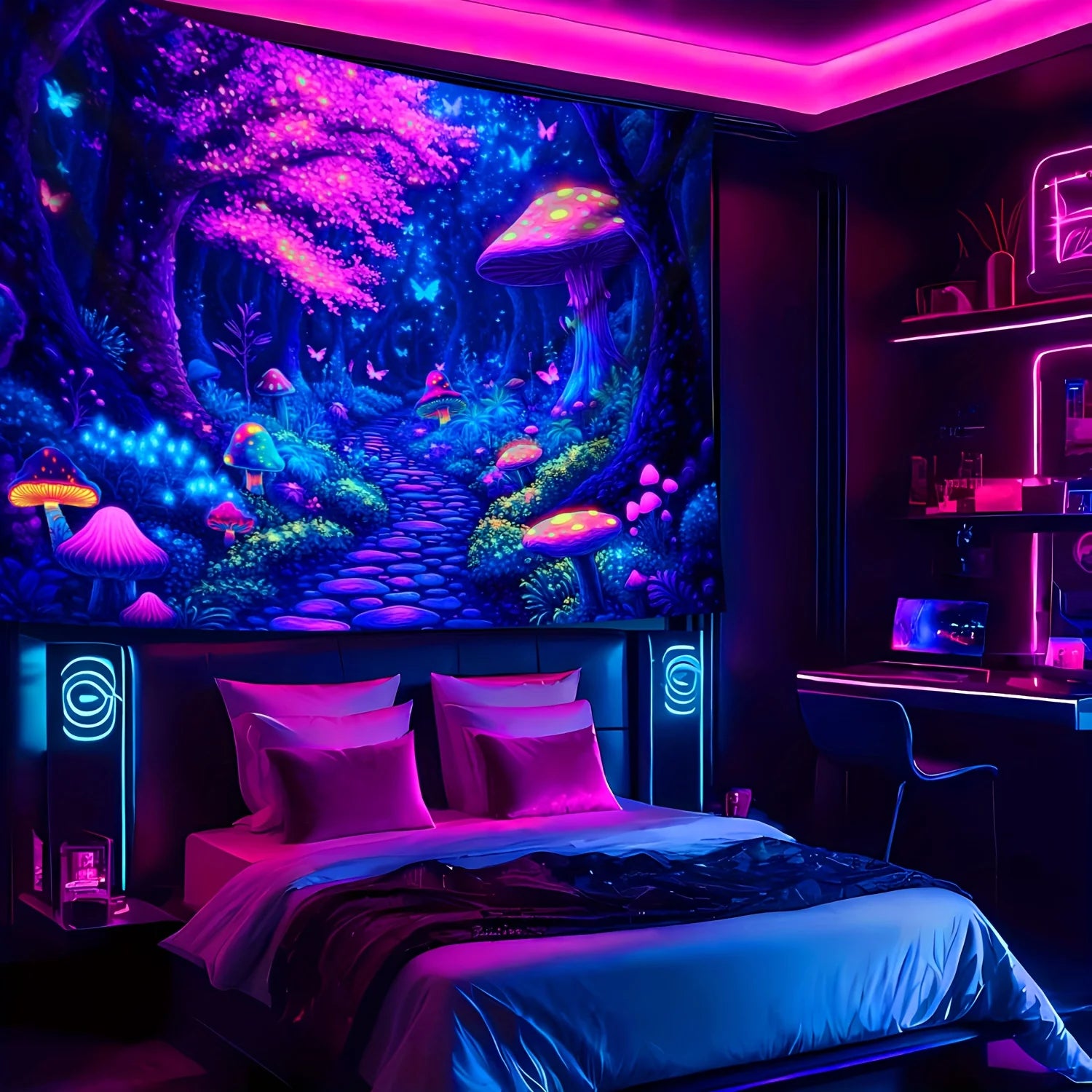 Psychedelic Forest Tapestry