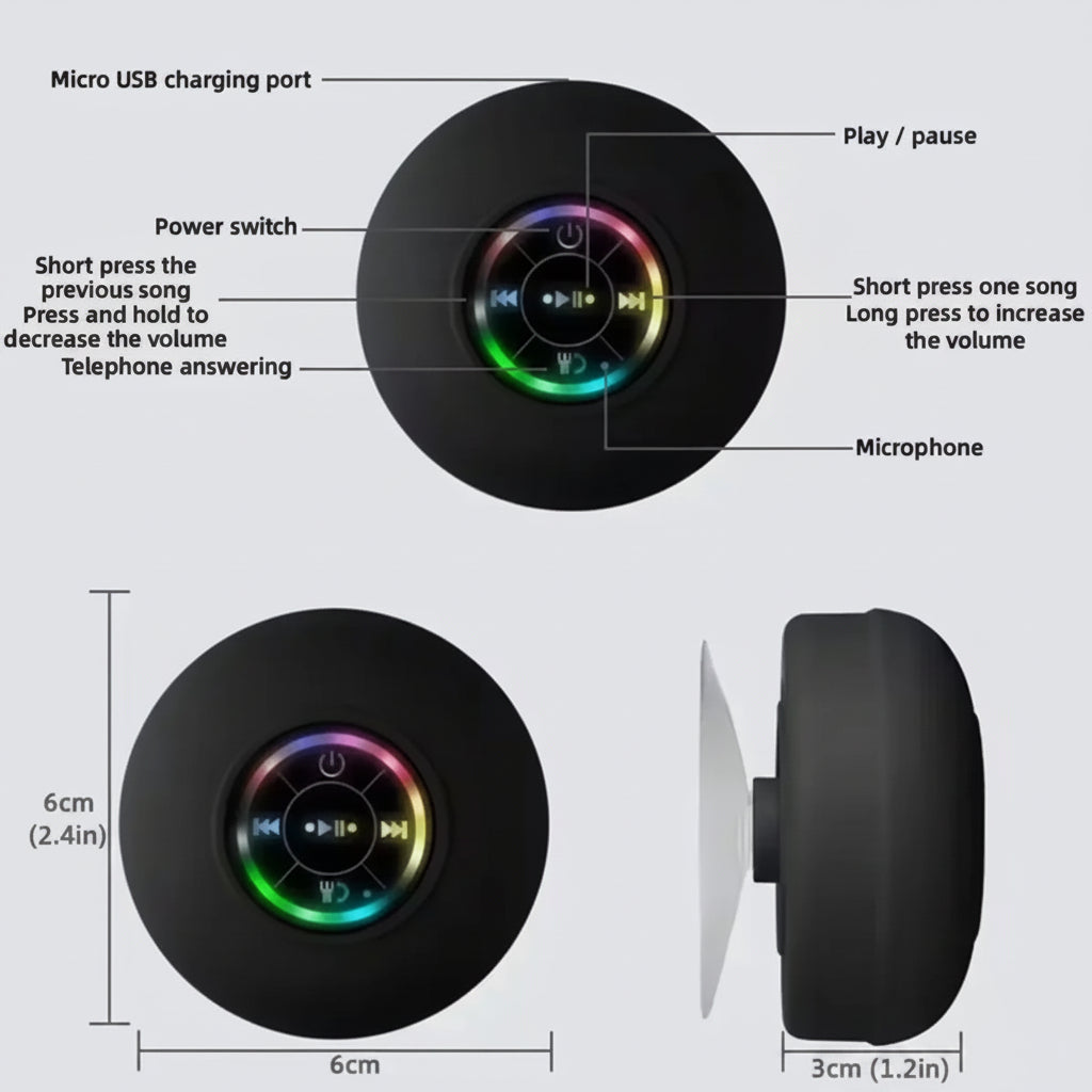 Waterproof Speaker with LED Light Show