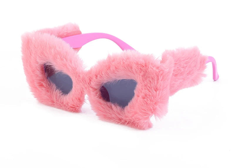 Fur Cat Eye Sunglasses