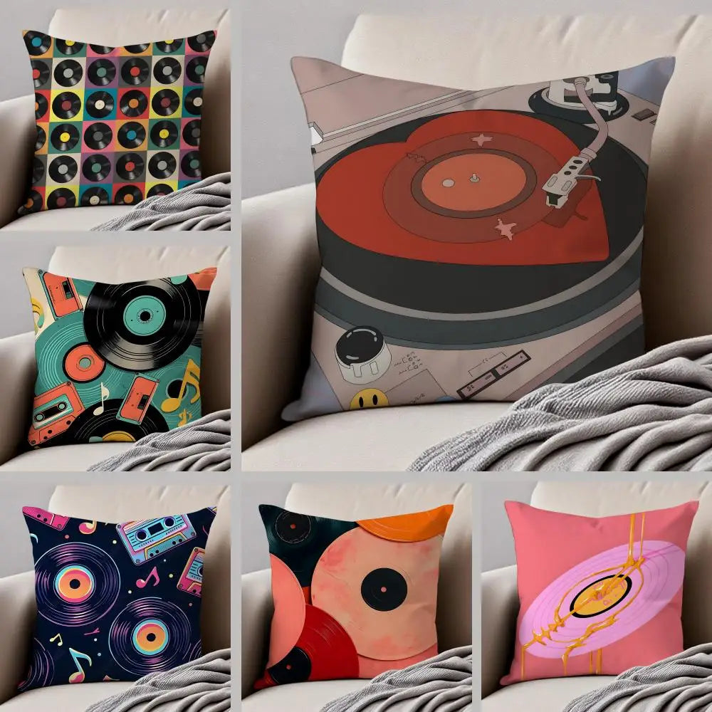 Vintage Vinyl Pillow Case