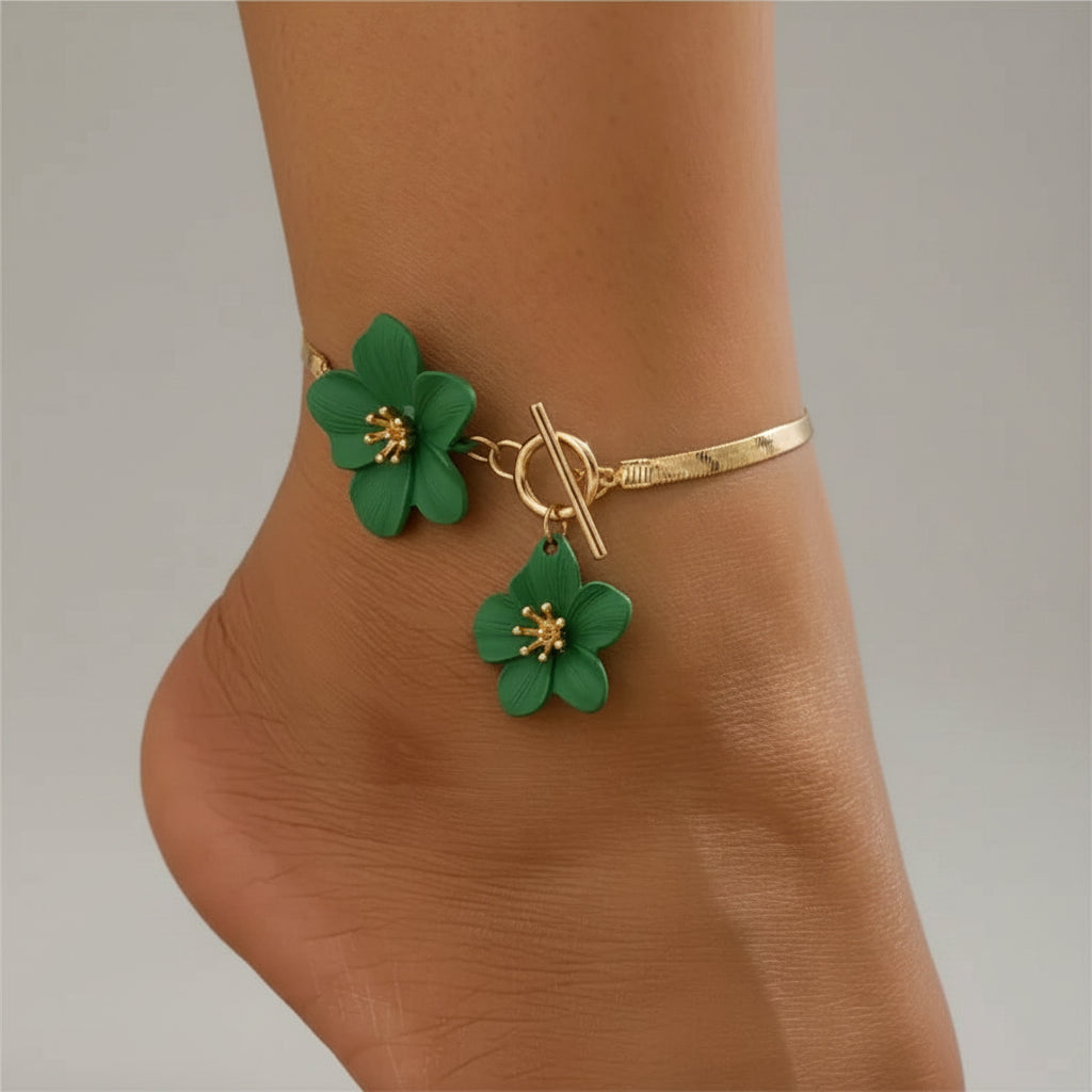 Chic Flower Pendant Anklet
