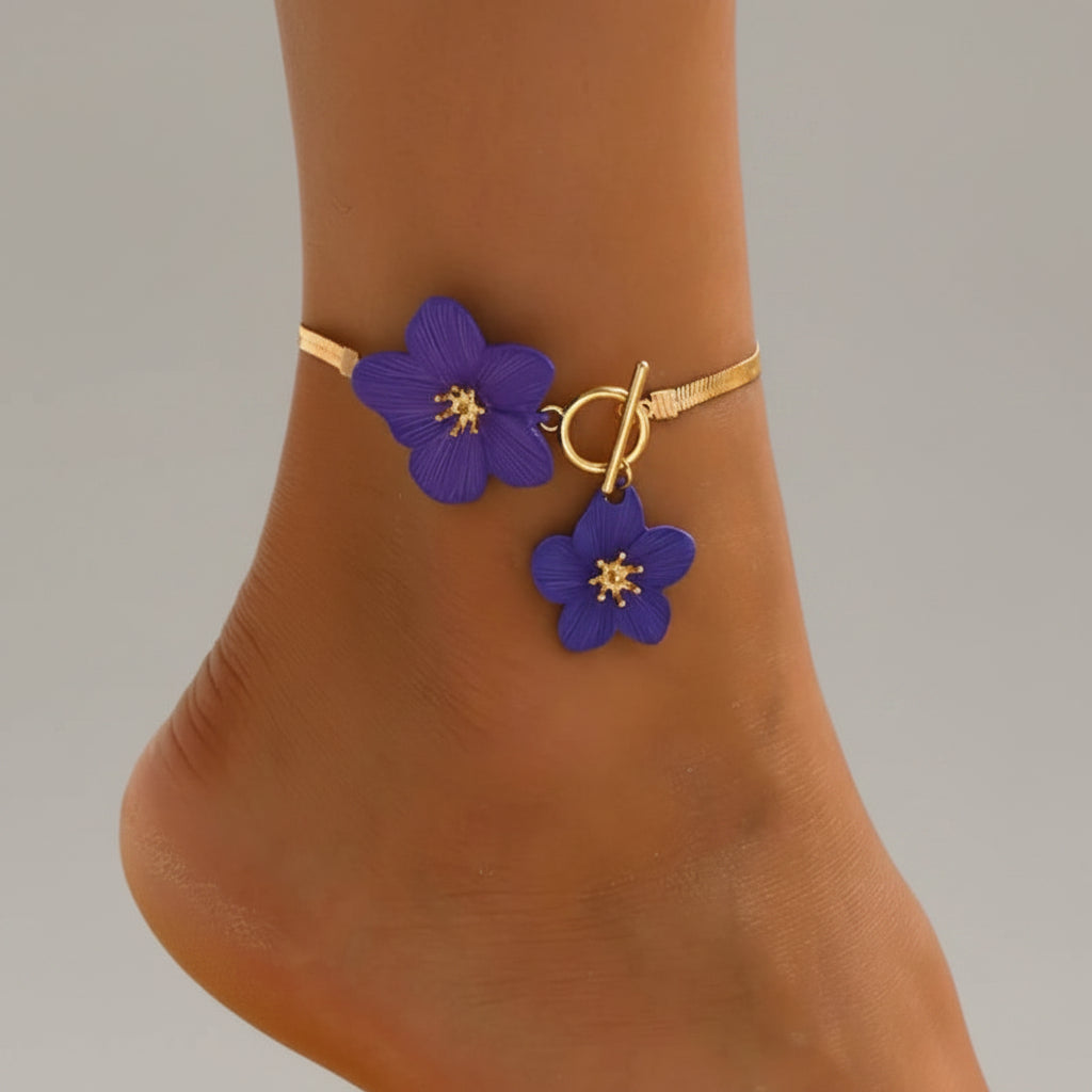 Chic Flower Pendant Anklet
