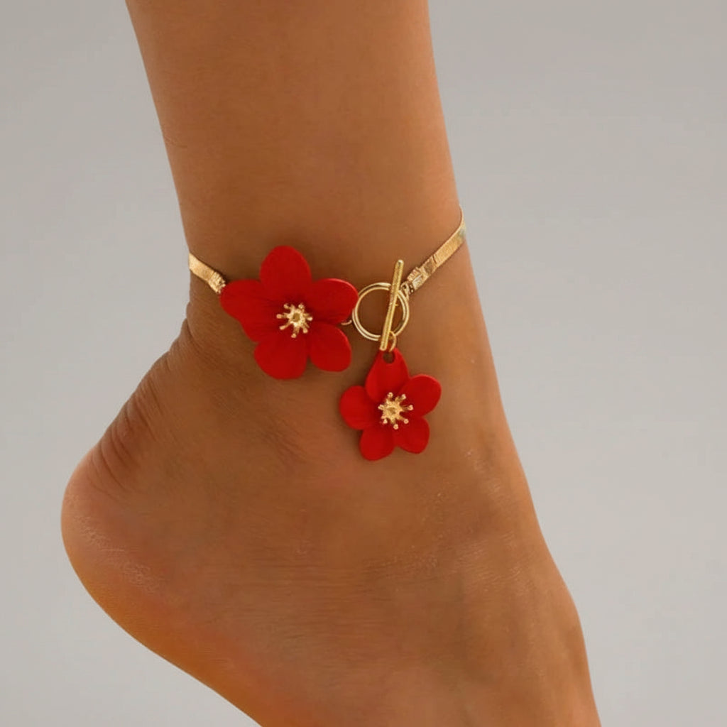 Chic Flower Pendant Anklet