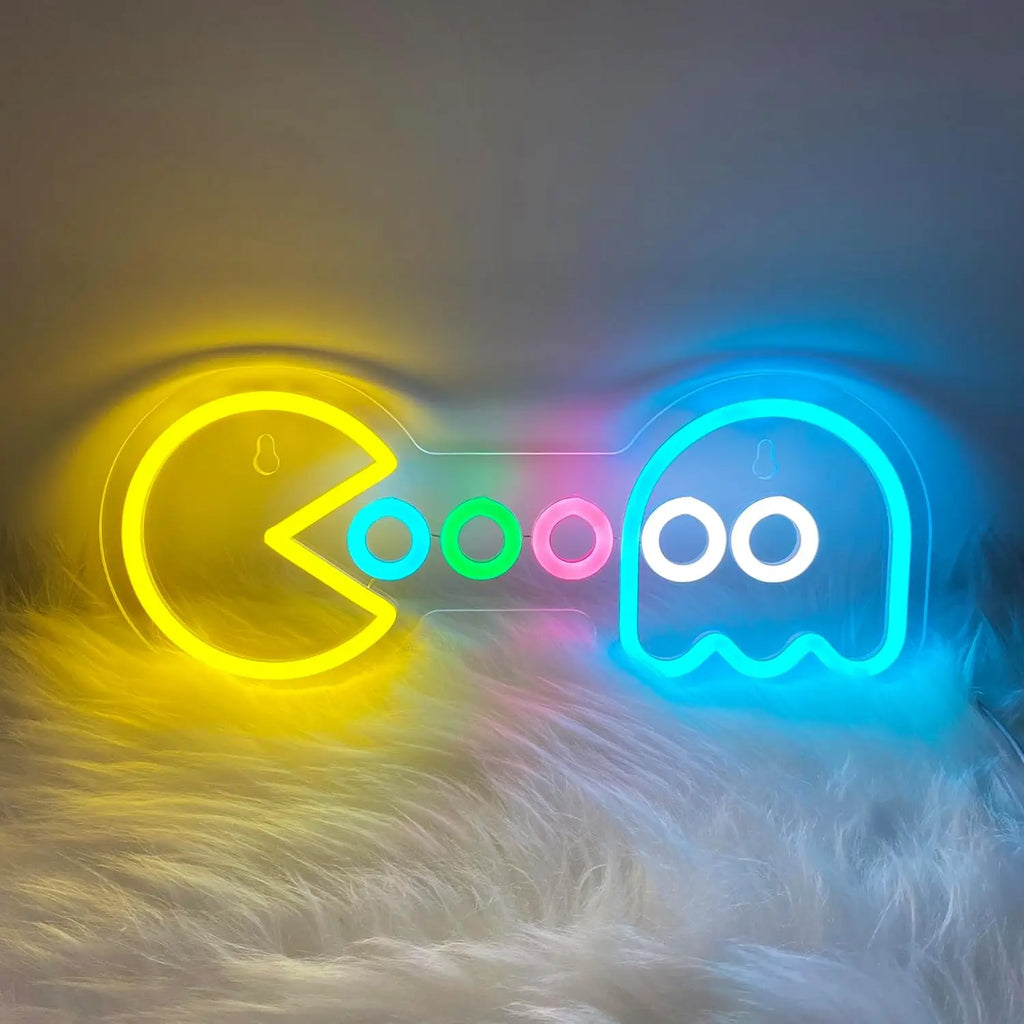 Pac Man and Ghost LED Neon Sign