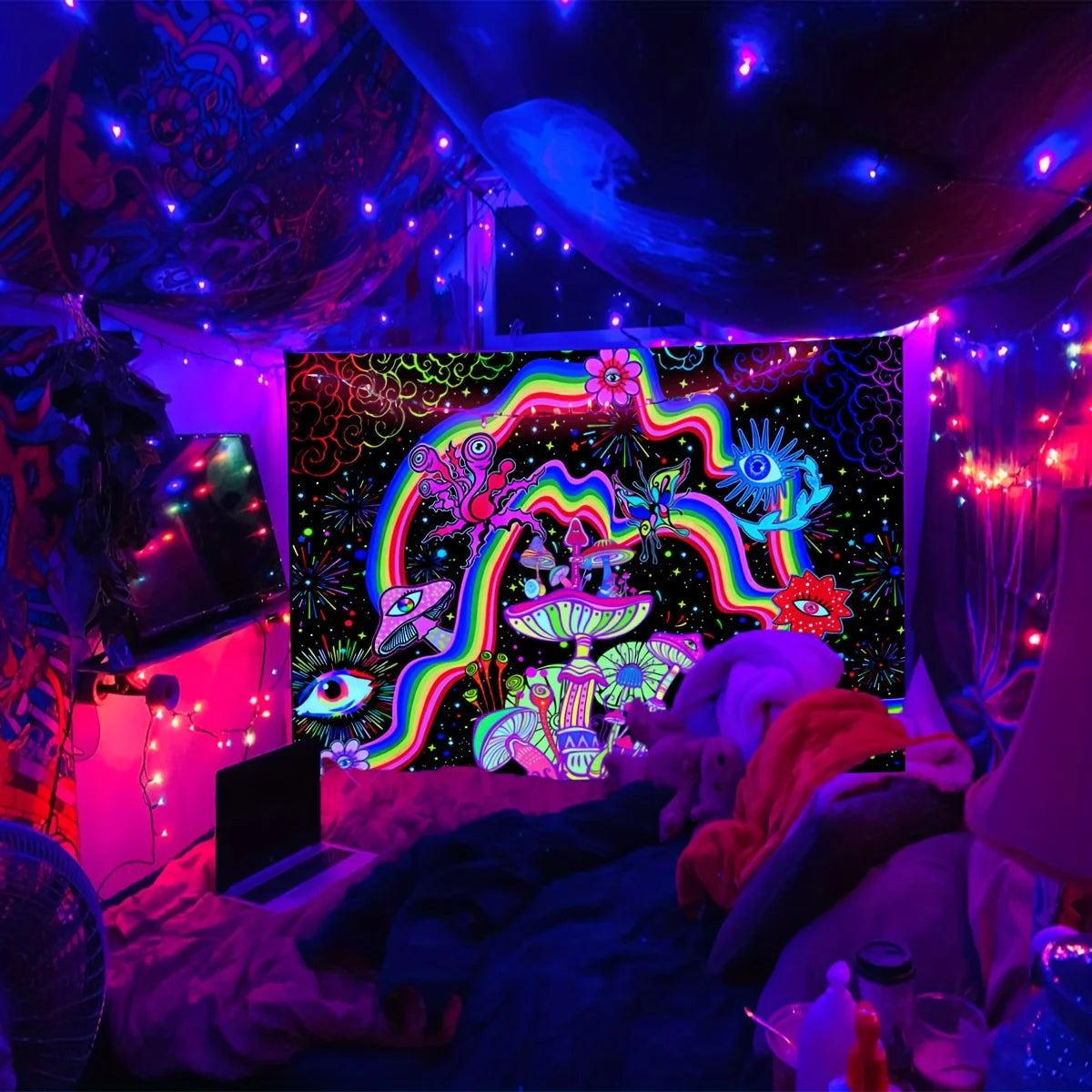 Psychedelic Forest Tapestry