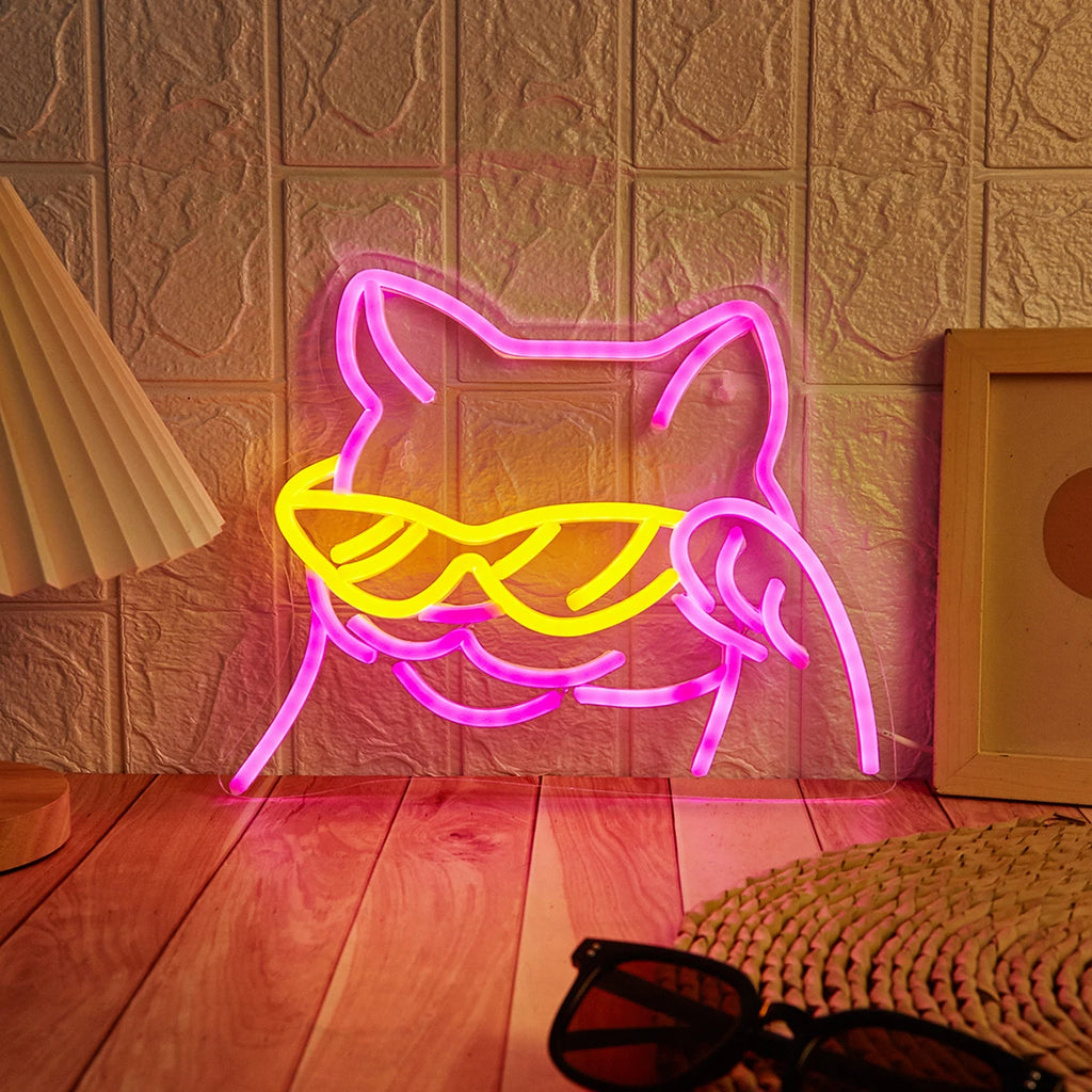 Cool Cat LED Neon Sign