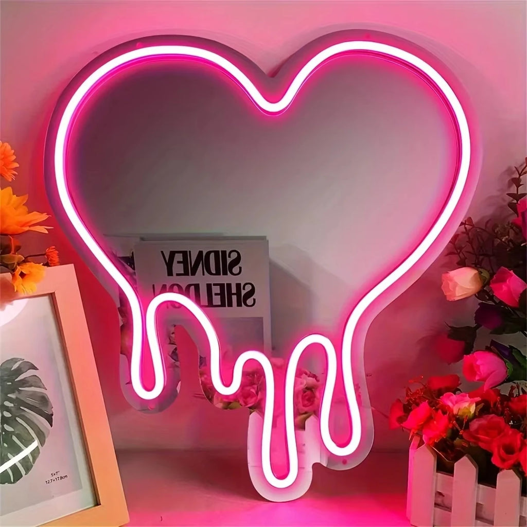 Melting Heart Mirror Dimmable LED Light